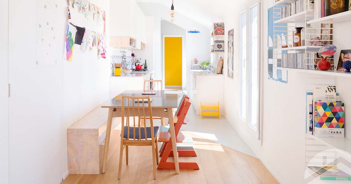 Ristrutturazione in stile nordico minimalista: la zona giorno